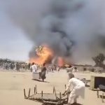 شاهد بالفيديو اندلاع حريق هائل بمدينة الدبة
